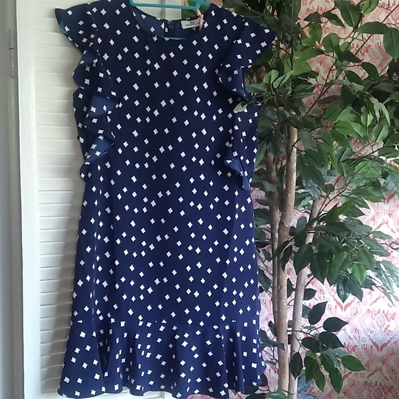 NWOT Vineyard Vines diamond print flounce dress - Picture 3 of 7